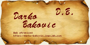 Darko Baković vizit kartica